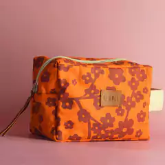 Necessaire Cubo Margaritas Naranja
