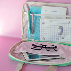 Funda Porta Netbook Marino Menta - Le Baiser