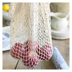 BOLSA DE RED TEJIDA COLOR CRUDO - comprar online
