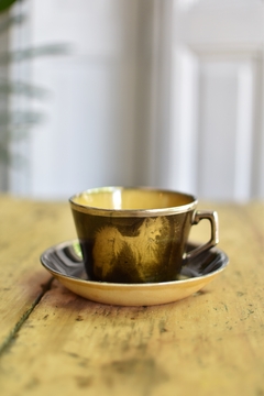 Taza de té con plato de loza inglesa Ridgways
