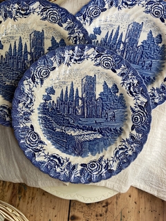 Oferta plato playo de loza inglesa British Anchor English Country Scenes 23 cm (craquel amarronado) x unidad