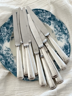 Set de 10 cuchillos de postre Plata Lappas art deco baño de plata y acero inoxidable 20 cm
