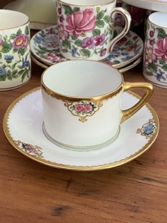 Pocillo de café con plato de porcelana checoslovaca Epiag