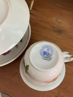 Taza de café con plato de porcelana francesa Limoges (la taza mide 5 cm de alto x 6,5 cm de diámetro superior) - comprar online