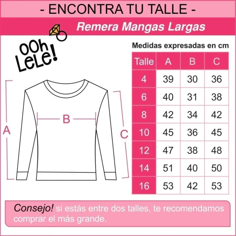Medidas Remera Manga Larga