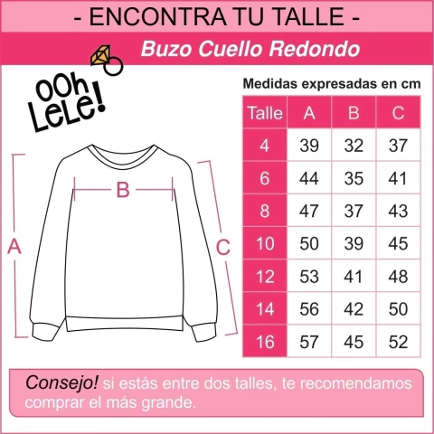 Medidas Buzo Cuello Redondo