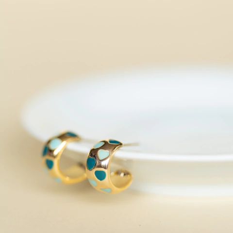 argola corações verdes