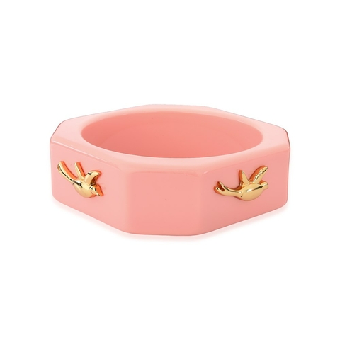 pulseira pássaro rosa