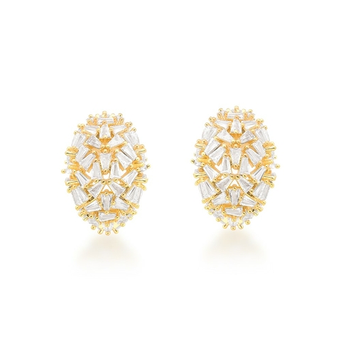 brinco zircônias dourado