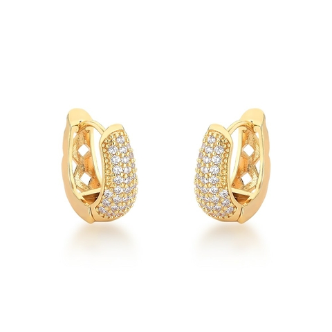 argola zircônias dourada média