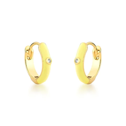 argola redonda colorida amarela