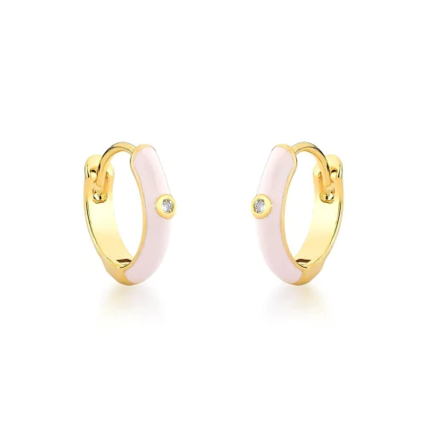 argola redonda colorida rosa