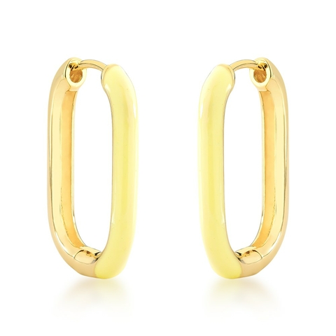 argola oval colorida amarela