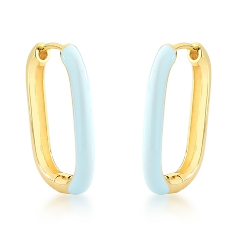 argola oval colorida azul