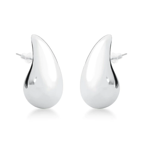 brinco gota prateada