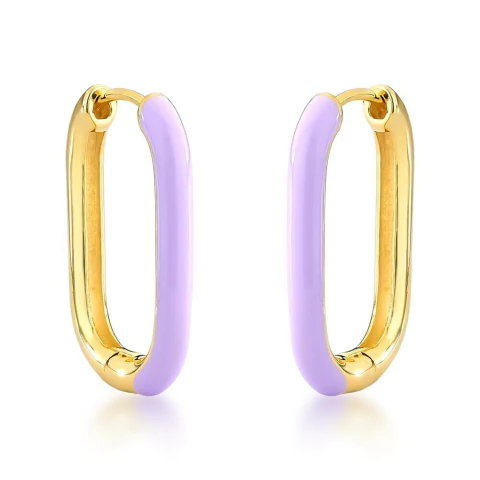 argola oval colorida lilás