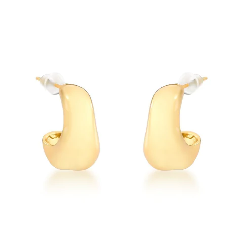 meia argola grossa dourada