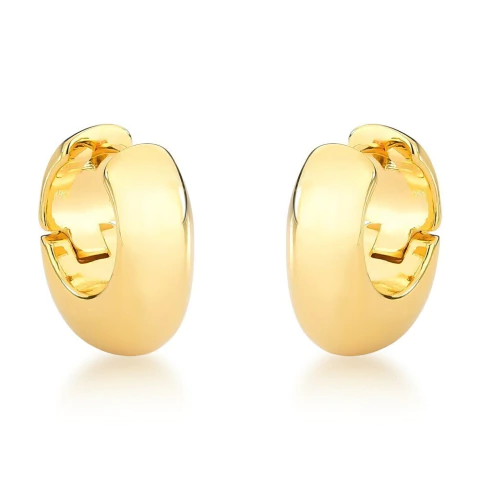 argola concâva lisa dourada