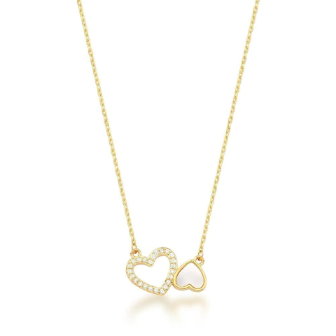 colar coração vazado dourado