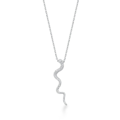 colar cobra prateado