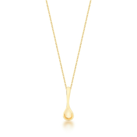 colar pingente colher dourado