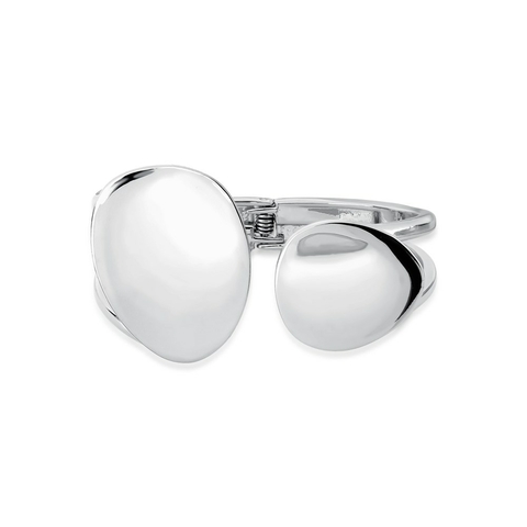 bracelete botão prateado