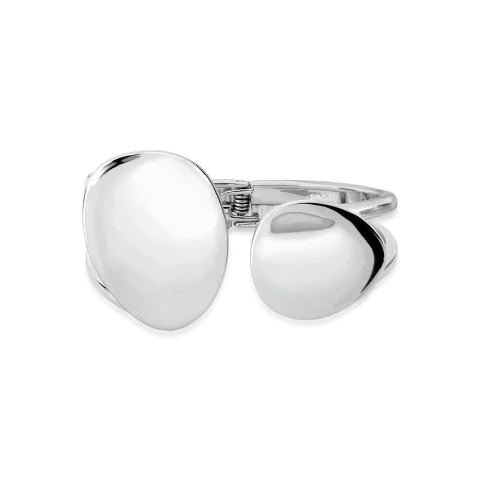 bracelete botão prateado