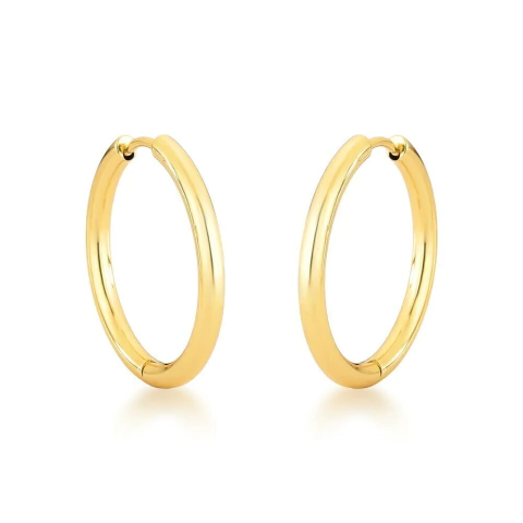 argola aço inox dourada grande