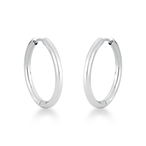 argola aço inox prateada grande