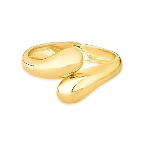 bracelete duas gotas dourado