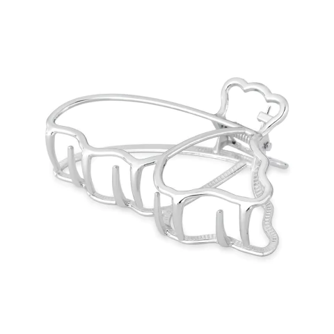 piranha borboleta de metal prateada