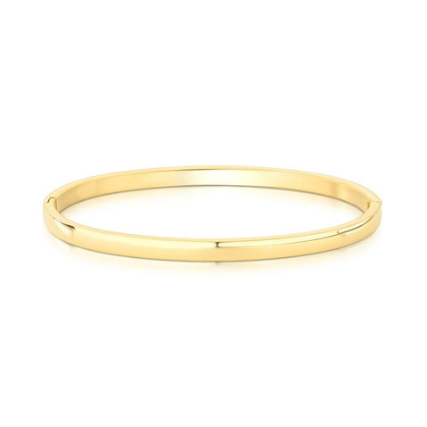 bracelete aço inox liso dourado