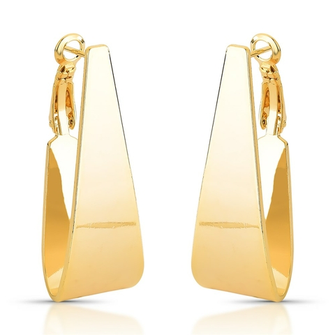 argola triangular dourada