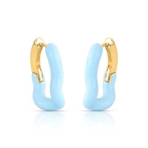 argola dourada esmaltada azul