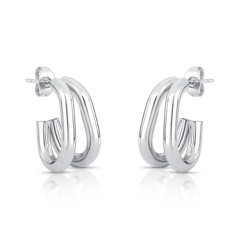 argola aço inox dupla prateado p
