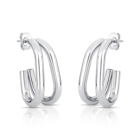 argola aço inox dupla prateado g