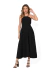 Vestido Midi Lastex Liso Preto - Bisô - Vestidos e Moda Feminina