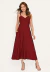 Vestido Bisô Alfaiataria Marrant Midi Liso Vinho
