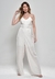 Macacão Bisô Liso Pantalona Off White
