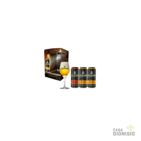 Estuche Monastere 2 latas Blonde + 1 Lata Double 500 ml + Vaso Cerveza