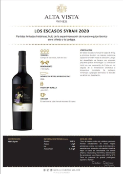 Altavista Los Escasos Syrah - comprar online