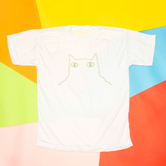 Remera Gato línea (blanca o gris)