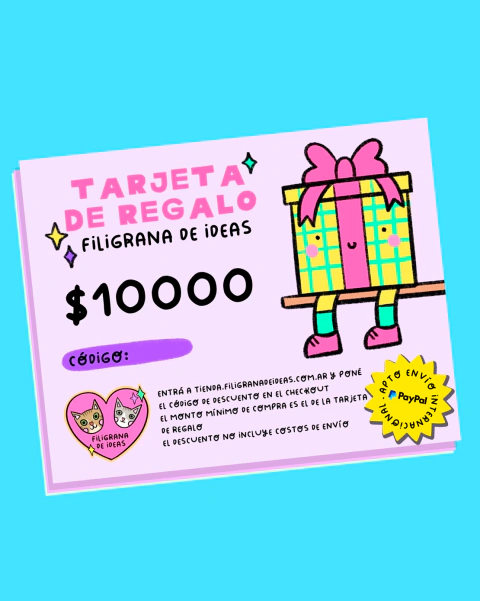 Tarjetas de regalo (elegí el monto!)