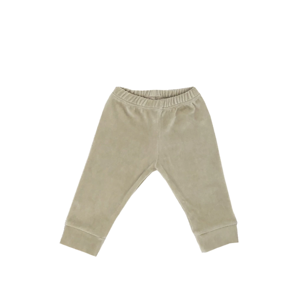 Pantalón plush para bebé almendra