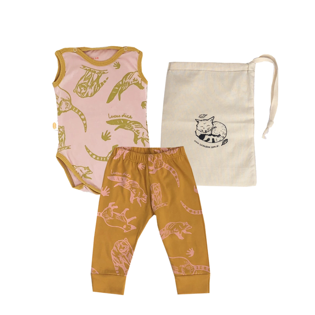 Body rosa+pantalón bebé