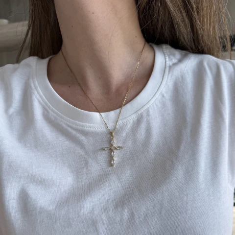 Collar gold cruz