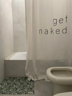 Cortina Baño Get Naked Blanca - OUTLET - tienda online