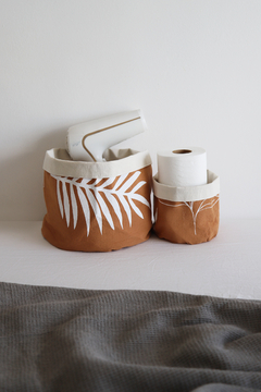Contenedor Grande Canela Hojas Blancas - comprar online