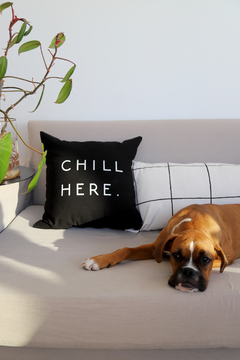Almohadon Negro Chill Here Blanco - Langosta