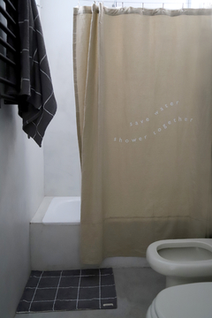 Toalla Baño Gris Cuadrillé Blanco en internet